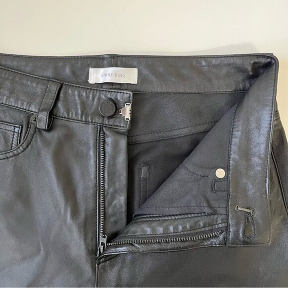 ANINE BING CONNOR GENUINE LEATHER PANT IN BLACK SIZE XS - Picture 9 of 16